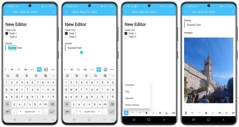 New Day One Editor on Android