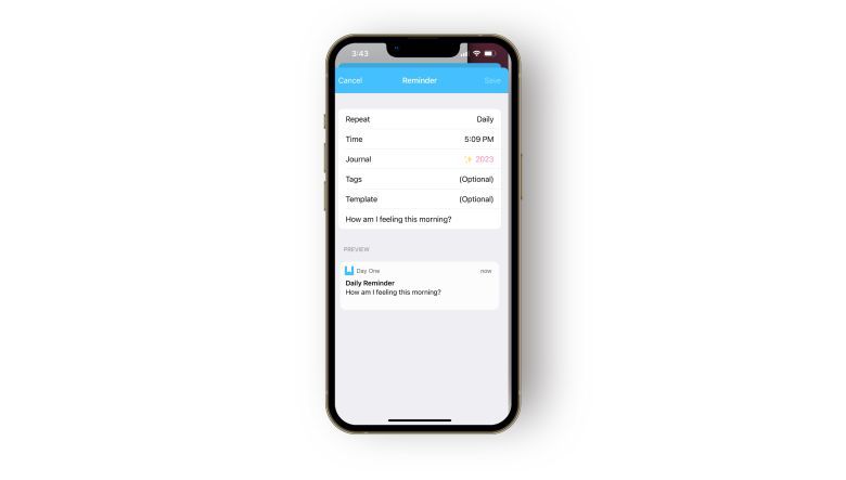 How to set up pregnancy journal reminders