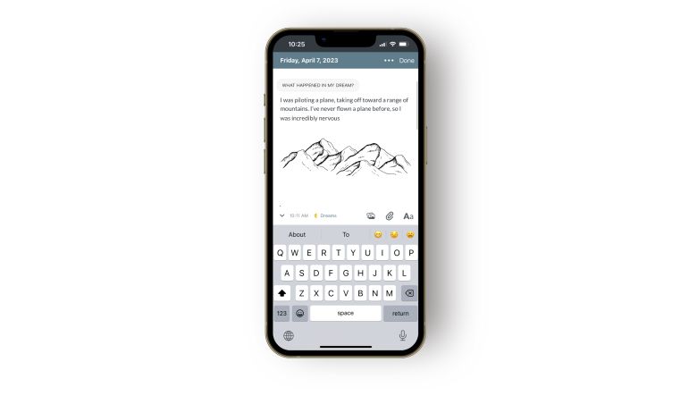 An example of a digital dream journal