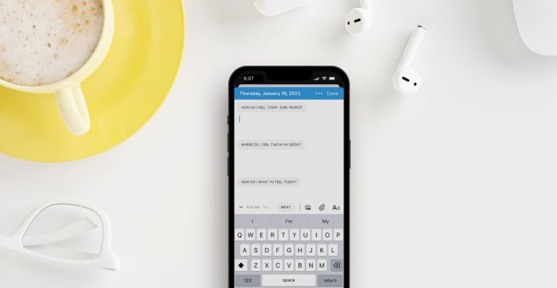 example of pre-day journaling prompts in Day One app