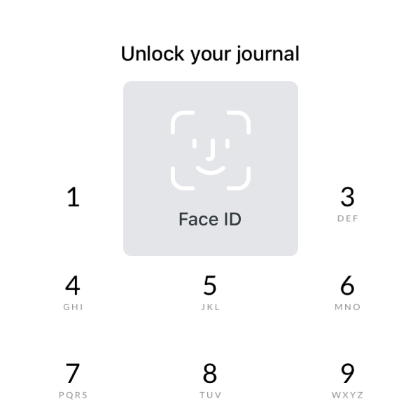 Secured with passcode or biometrics to prevent unwanted snooping image.