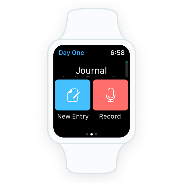 No phone, no problem. Use audio recording or dictation to create an entry on your Apple Watch image.