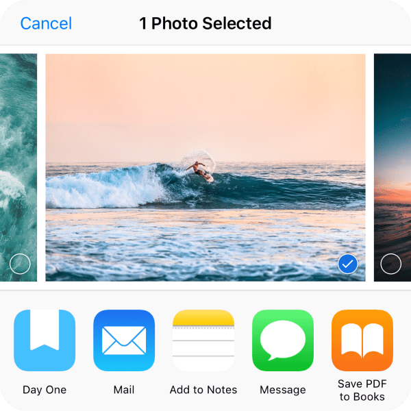 Start a journal entry in Apple Photos, Safari, and other apps image.